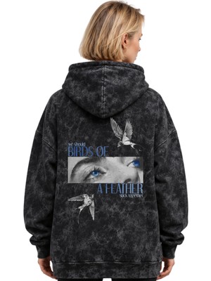 Sevbano Billie Eilish Şarkıcı Baskılı Unisex Oversize Yıkamalı Premium Hoodie Sweatshirt