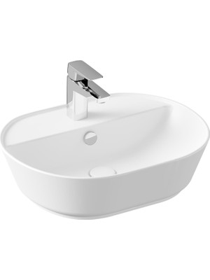 Starseven Geo 7428B001-0001 Oval Çanak Lavabo 55 Cm, Mat Beyaz