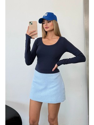 Giysa Kadın U Yaka Uzun Kollu Basic Body Lacivert - MS0001330