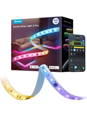 Starseven Govee Rgbwwic Matter Destekli Kesilebilir LED Şerit 2 Pro - 5 Metre