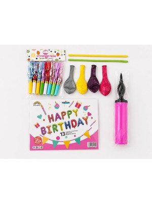 Starseven Dordoi̇ 28 Parça Happy Bi̇rthday Parti Seti – Renkli Folyo Harf Balon, Balon Şişirme Pompası, Kaynana
