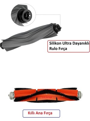 Starseven D10S-D10-D10S Pro ile ile 1 Adet Kıllı Ana Fırça 1 Adet Silikon Rulo Fırça