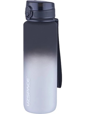 Starseven Uzspace 1000ML Büyük Boy Touch Çift Renk Motivasyon Tritan Su Matarası (Siyah-Beyaz)
