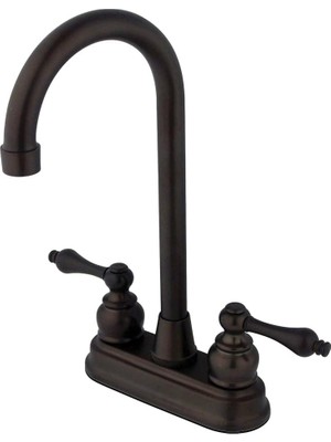 Starseven Brass KB495AL Victoria Yüksek Kemerli Çubuk Musluk, 4-3/4", Yağlı Ovuşturulmuş Bronz