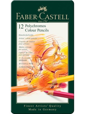 Starseven Faber-Castell Polychromos Kuru Boya Kalemi, 12 Renk