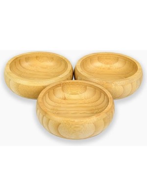 Starseven Bambu Ahşap Sosluk Çerezlik 10 cm 3'lü Set