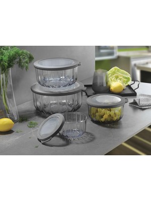 Starseven Vakumlu Saklama Kabı, Şeffaf Füme 4'lü Diamond 3 L + 2 L + 1 L + 0, 5 L