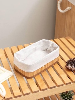 Starseven Elzey Bambu Dikdörtgen Katlanabilir Sepet Naturel S 25X15X8 cm