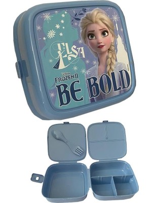 Starseven Frozen Beslenme Kutusu 4 Bölmeli Kız Figürlü 1 Adet Elsa Yemek Saklama Kabı Beslenme Çant