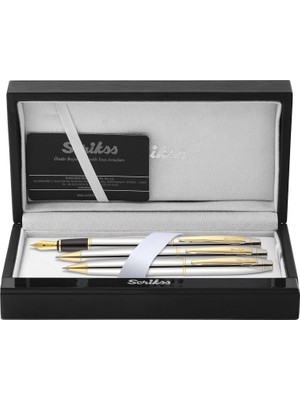 Starseven Scrikss Noble 35 Dolma Kalemtükenmez Kalemversatil Kalem Takım Krom Altın