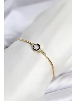 Uravas Store Ezme Yılan Zincir Model Zirkon Taşlı Vıp Seri Kadın Bileklik TJ-BB8634