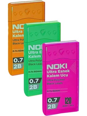 Starseven Kalem Ucu 120 Li 0.7 mm 2b 3 Paket Noki Çoklu Versatil Kalem Uç Mekanik Uçlu Otomatik Kurşun Kalem