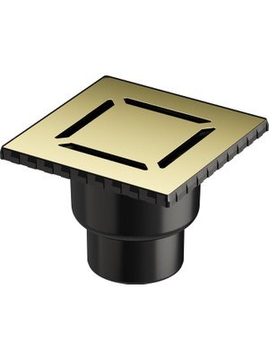 Starseven V-Flow Kare 5608278 Duş Kanalı Alttan Çıkışlı 100 Kapak Parlak Altın
