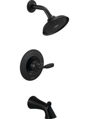Starseven Faucet Woodhurst 14 Mat Siyah Duş Bataryası, Küvet Duş Seti Tek Püskürtmeli Dokunma