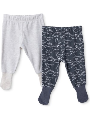 Hellobaby Erkek Bebek 2li Pantolon Dinozor Baskılı Çoraplı