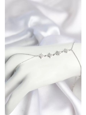 Uravas Store Gümüş Renk Zirkon Taşlı Sıralı Kutup Yıldızı Model Şahmeran TJ-SN806