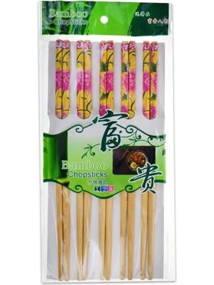 Starseven 5 Çift Doğal Bambu Chopstick Seti | Çiçek Desenli Uzak Doğu Yemek Çubuğu | Sushi, Noodle Ramen I