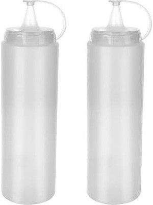 Starseven 2'li Set 700 ml Şeffaf Plastik Sos Şişesi Yağdanlık - Kapaklı Sıkılabilir Sosluk, Ketçap, Mayone