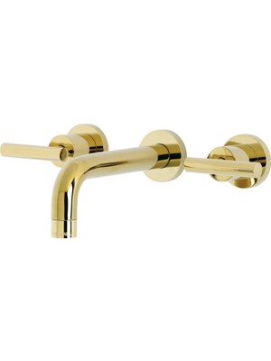 Starseven Brass KS8122CML Manhattan 2 Kollu 8 Inç Duvara Monte Banyo Musluğu, Cilalı Pirinç