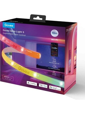 Starseven Govee Rgbicw Wifi+Bluetooth Matter Destekli, Kesilebilir, Silikon Kaplamalı LED Şerit - 10 Metre