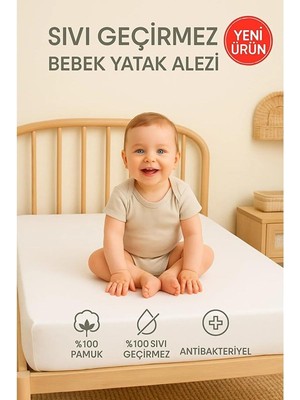 Starseven SUVAY%100 Pamuklu Sıvı Geçirmez Bebek Alezi Yatak Bebek Çocuk Park Beşik Kreş Anaokulu Ale