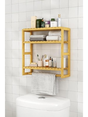 Starseven Digithome Bambu Mini 8 Form Organizer Mutfak Banyo Düzenleyici Askılı Duvar Rafı Havluluk DB-002