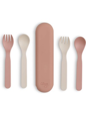 Starseven Citron Citron Bio-Based 2'li Çatal Kaşık Takımı Kutusu - Pink/cream 1196960