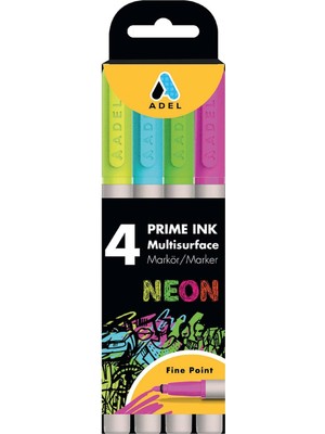 Starseven Adel Prime Ink Multisurface 4'lü Neon Markör