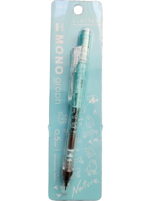 Starseven Tombow Mono Graph Mekanik Kurşun Kalem, 0,5mm, Mavi, Plastik Gövde, Doğa Temalı Sınırlı Baskı, Çizi