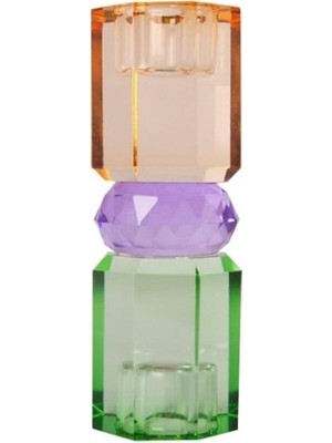 Starseven Kristal Mum Tutucu, Nane, Menekşe, Kahverengi, 15X5,5 cm
