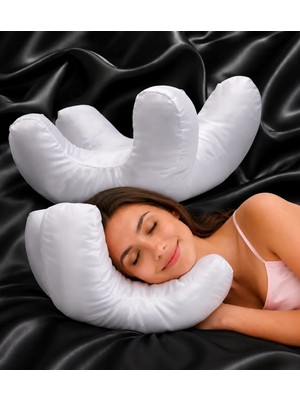 Zeelux Güzellik Yastığı – Beauty Sleep PILLOW,%100 Ipek Kumaşlı Kırışıklık Önleyici Yüz Yastığı, Sırt Üstü ve Yan Yatanlar Için Ergonomik Yüz ve Boyun Destek Yastığı