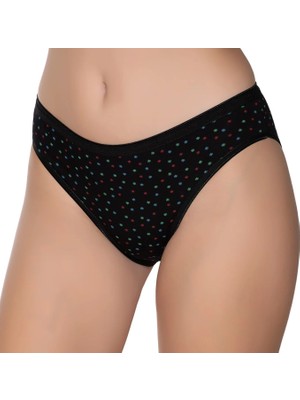 Gümüş 6097 12'li Kadın Likralı Ince Bel Yıldız Baskılı Bikini