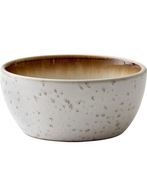 Starseven Bitz Kase, Kase, Müsli Kasesi, Seramik Çerez Kasesi, 12 cm Çapında, Krem/krem