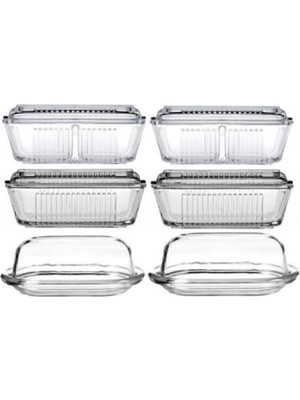 Starseven Paşabahçe Frigo 6lı Cam Kahvaltılık Tereyağlık Seti