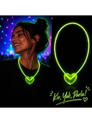 Starseven Neon Işıklı Fosforlu Parti Kolyesi Yeşil Renk