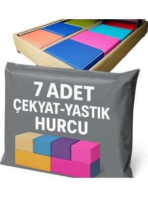 Starseven 7 Adet Hurç Çekyat Baza Altı Hurcu 62X37X24 cm Yastık Yorgan Kıyafet Düzenleme Eşya Taşıma