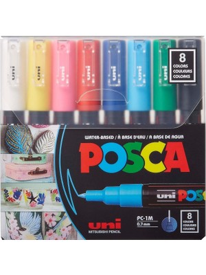 Starseven Uni Mitsubishi Uni̇ Poster Markörü Posca Set Pc-1m/8c Ana Renk 8 Li̇