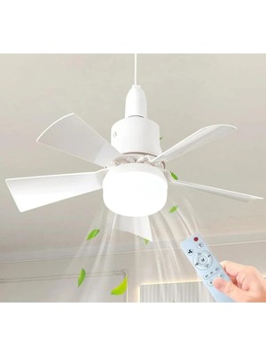 Starseven 5 Kanatlı LED Işıklı Tavan Vantilatörü – Sessiz Çalışan, Uzaktan Kumandalı, Beyaz Tasarım