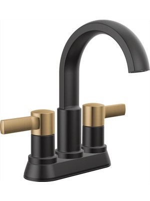 Starseven Musluk Albion Centerset Banyo Bataryası, Siyah/altın 2 Saplı Banyo Bataryası, Banyo Lav