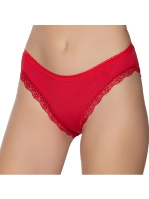 Gümüş 6094 12'li Kadın Likralı Ince Bel Paçası Dantel Bikini