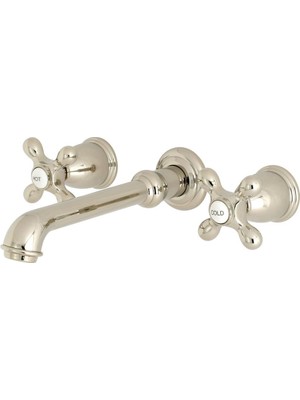 Starseven Brass KS7126AX English Country 20,32 cm Merkez Duvara Monte Gemi Lavabo Musluğu, Cilalı Ni