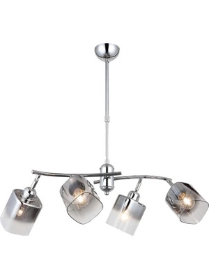 Starseven Lucea Mania, Lucea Derma, 4 x E27 Duy, Metal, Cam, 33 x x 62 Cm, 1451-51-04, 4'lü, Krom Ren