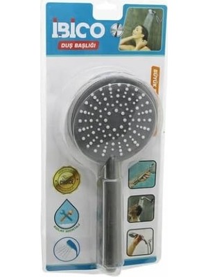 Starseven Duş Başlığı, Yuvarlak 11CM, Kademeli Vakumlu, Krom-Gri Gövde, Beyaz-Gri Zemin, 14CM Saplı,