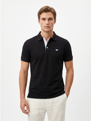 Sparrow Polo Yaka Slim Fit Nakışlı %100 Pamuk Premium Tişört