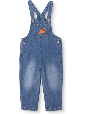 Hellobaby Erkek Bebek Salopet Dinozor Baskılı Düğmeli Sleeveless Reçme