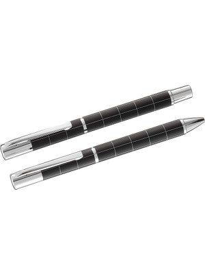 Starseven Steelpen 1001DT Slayt Siyah Dolma Kalem+Tükenmez Kalem