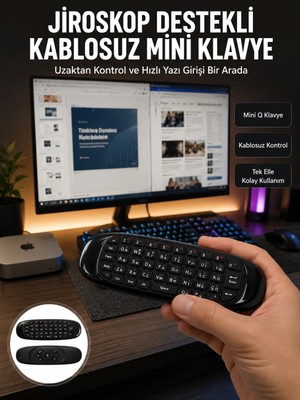 Starseven Hava Fareli Mini Klavye Jiroskop Destekli Uzaktan Kumanda Yeni Nesil