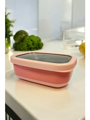 Starseven Dikdörtgen Saklama Kabı 820 ml Pembe VP-929, Pembe