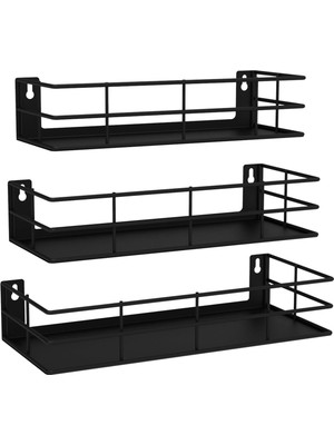 Starseven 3'lü Set Dekoratif Metal Duvar Rafı - Minimalist Tasarım, Dayanıklı Şık Raflar - 31CM/29CM/27CM