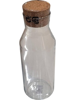 Starseven 365+ Şeffaf Camdan Sürahi; Mantar Tıpa Ile; (1 L)